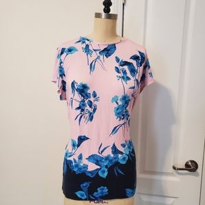 TED BAKER Xennia Floral Crew Neck T-shirt In Dusky Pink